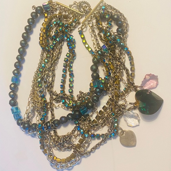 FNA Sterling Silver Multi Strand Crystal Necklace - Picture 13 of 13